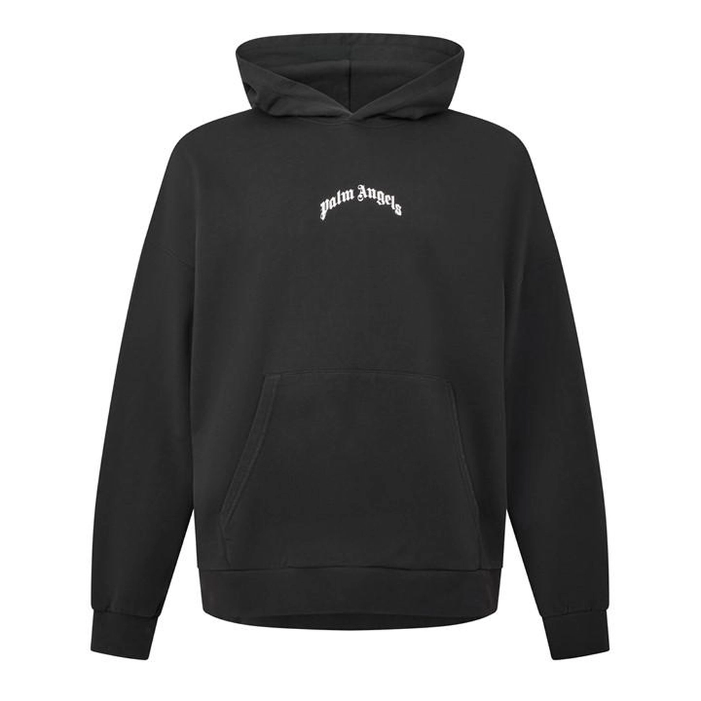 Palm Angels Gothic Logo Hoodie - Black